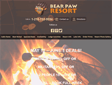 Tablet Screenshot of bearpawresort.com